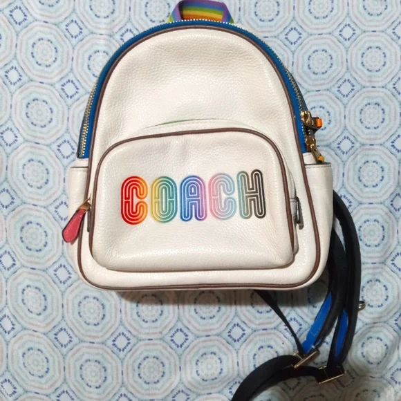 Coach | Bags | Cream And Rainbow Coach Bag Purse Backpack 
